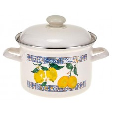 Кастрюля эмалированная Hitt Лимонная мозаика с крышкой 18 см, 3 л (kastd) в магазинах Ашан
