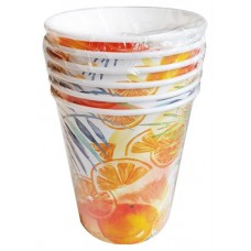 Стакан одноразовый бумажный Фруктовые дольки 250 мл, 6 шт (kastd) в магазинах Ашан