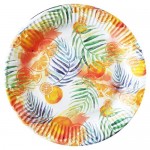Тарелка одноразовая бумажная 23 см Фруктовые дольки, 6 шт (kastd)