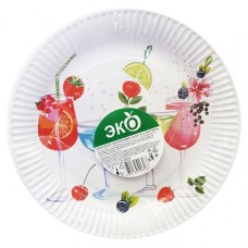 Тарелка одноразовая бумажная Коктейль 23 см, 6 шт (kastd) в магазинах Ашан