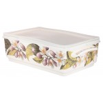 Блюдо прямоугольное Lefard с ручками Фрукты с крышкой, 20,5x12x6 см (kastd)