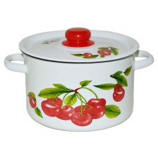 Кастрюля Стальэмаль с крышкой Вишня садовая, 2,9 л (kastd) в магазинах Ашан