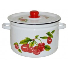 Кастрюля Стальэмаль с крышкой Вишня садовая, 7 л (kastd) в магазинах Ашан