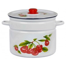 Кастрюля Стальэмаль с крышкой Вишня садовая, 9 л в магазинах Ашан