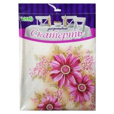 Скатерть Vitto розовые цыеты на бежевом ПВХ, 130х110 см (kastd) в магазинах Ашан