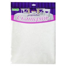 Скатерть Vitto белый узор ПВХ, 135х140 см (kastd) в магазинах Ашан