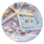 Тарелки одноразовые бумажные Морская звезда d 23 см, 6 шт (kastd)