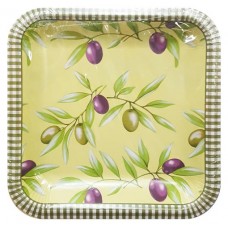 Тарелки бумажные одноразовые Оливки 20х20 см, 6 шт в магазинах Ашан