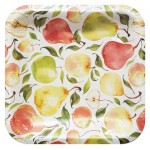 Тарелка одноразовая бумажная квадрат Урожай 20х20 см, 6 шт (kastd)