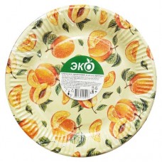 Тарелка одноразовая бумажная Абрикосы 23 см, 6 шт (kastd) в магазинах Ашан