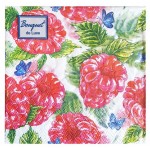 Салфетки одноразовые бумажные трехслойные Малина 24х24 см, 25 шт Салфетки одноразовые бумажные трехслойные Малина 24х24 см, 25 шт