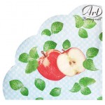 Салфетки одноразовые бумажные трехслойные круглые Яблоки 32 см, 12 шт (kastd) Салфетки одноразовые бумажные трехслойные круглые Яблоки 32 см, 12 шт (kastd)