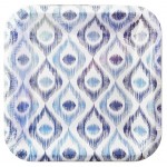 Тарелки одноразовые бумажные бело-голубой узор 20х20 см, 6 шт (kastd)