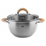 Кастрюля Hitt Organic стеклянная крышка индукция, 1,8 л 16 см (kastd) Кастрюля Hitt Organic стеклянная крышка индукция, 1,8 л 16 см (kastd)