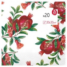 Салфетки Actuel двуслойные с гранатом 33х33 см, 20 шт (kastd) в магазинах Ашан