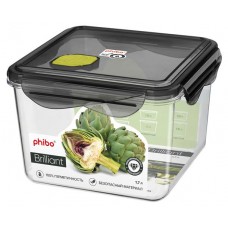 Контейнер для продуктов Phibo Brilliant герметичный с клапаном черный, 1,7 л (kastd) в магазинах Ашан