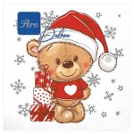 Салфетки бумажные Pero Deluxe Тэдди трехслойные 33х33 см, 20 л (kastd)