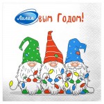 Салфетки бумажные Лилия Гномы двухслойные 33х33 см, 20 л (kastd) Салфетки бумажные Лилия Гномы двухслойные 33х33 см, 20 л (kastd)