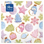 Салфетки бумажные Pero Prestige Новогодние пряники трехслойные 33х33 см, 20 л (kastd)