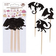 Набор топперов для украшения Мультидом Драконы, 13,5х6,5 см, 6 шт (kastd) в магазинах Ашан