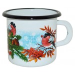 Кружка Стальэмаль Снегири эмалированная, 400 мл (kastd)