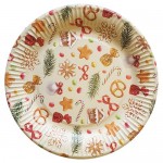 Тарелки одноразовые бумажные Christmas, d 23 см, 6 шт (kastd)