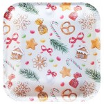 Тарелки одноразовые бумажные Christmas, 20х20 см, 6 шт (kastd)