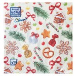 Салфетки бумажные трехслойные Рождественские сладости, 33х33 см, 20 л (kastd)
