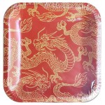 Тарелки одноразовые бумажные Дракон, 20х20 см, 6 шт (kastd)