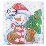 Салфетки бумажные Desna Снеговик однослойные, 24х24 см, 40 л (kastd)