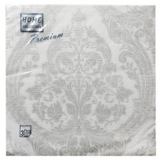 Салфетки одноразовые бумажные Bouquet Серебряный цветок трехслойные, 40х40 см, 20 л (kastd) в магазинах Ашан
