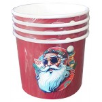 Салатники одноразовые бумажные Модный санта, 395 мл, 4 шт (kastd) Салатники одноразовые бумажные Модный санта, 395 мл, 4 шт (kastd)