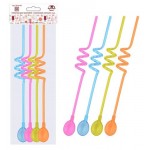 Трубочки для коктейля Мультидом с ложечкой Фуршет, 4 шт (kastd) Трубочки для коктейля Мультидом с ложечкой Фуршет, 4 шт (kastd)