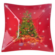 Салатник стеклянный новогодний, 26,5х26,5х7 см (kastd) в магазинах Ашан