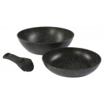 Набор сковородок Hanikamu с антипригарным покрытием съёмная ручка D22 и D26см, 2 шт (kastd)