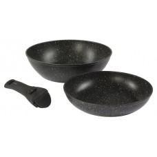 Набор сковородок Hanikamu с антипригарным покрытием съёмная ручка D22 и D26см, 2 шт (kastd) в магазинах Ашан