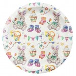 Тарелка одноразовая бумажная 23см зайка, 6 шт (kastd)