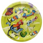 Тарелка одноразовая бумажная 23см плэй, 6 шт (kastd)