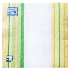 Салфетки одноразовые бумажные трехслойные 33х33 см зеленые полоски, 20 шт (kastd) в магазинах Ашан