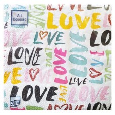 Салфетки одноразовые Bouquet бумажные трехслойные 33х33 см Лав Ю, 20 шт (kastd) в магазинах Ашан