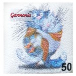 Салфетки бумажные одноразовые однослойные 24х24 см с котиками, 50 шт (kastd)