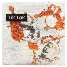Салфетки бумажные Tik Tak Кошачий оркестр 24x24 см, 20 шт (kastd) в магазинах Ашан