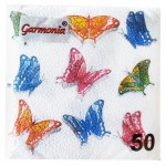 Салфетки бумажные одноразовые однослойные Бабочки 24х24 см, 50 шт (kastd)