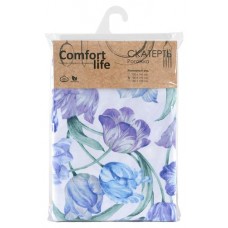 Скатерть Comfort Life Тюльпаны рогожка, 180х145 см (kastd) в магазинах Ашан
