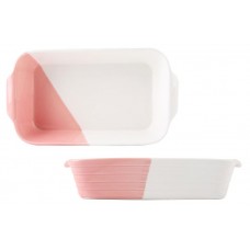 Противень керамический бело-розовый, 940 мл (kastd) в магазинах Ашан