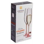Набор бокалов для шампанского CRYSTAL BOHEMIA Columba Optic 260 мл, 2 шт (kastd)