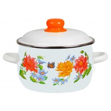 Кастрюля СтальЭмаль Цветочная эмалированная для индукционных плит, 5,5 л (kastd) в магазинах Ашан
