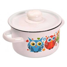 Кастрюля СтальЭмаль Совы эмалированная для индукционных плит цилиндрическая, 1,5 л (kastd) в магазинах Ашан