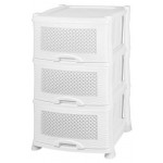 Комод 3-х секционный Плетенка белый