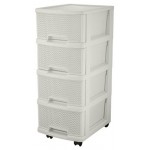 Комод Keeplex Ajur с ящиками на колесиках четырехсекционный, 37х30х73 см (kastd)